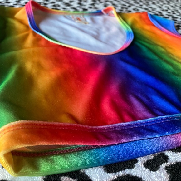 J Valentine Rainbow Velvet Crop Top 🍭 Dollskill festival rave - Picture 8 of 11